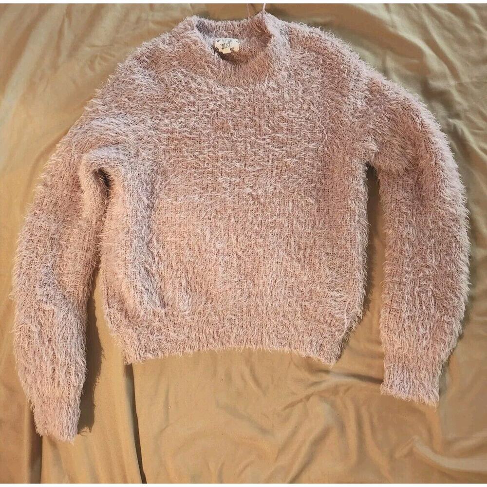 HIPPIE ROSE Women's Med. Pullover Sweater Fuzzy Soft Dust Rose Pink
